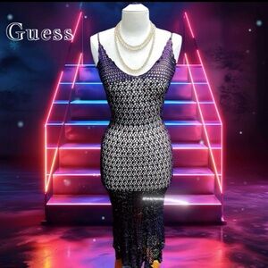 Guess | Dresses | Guess Collection Purple Crochet Sleeveless Maxi Dress Xs  | Poshmark